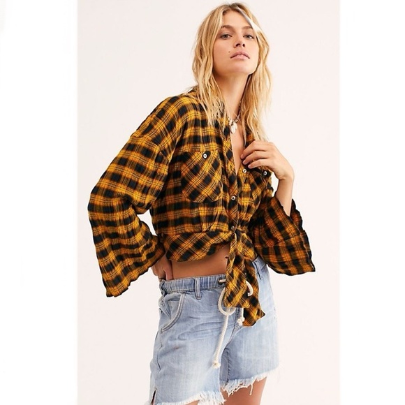 Free People Sakura Plaid Top - Picture 1 of 7